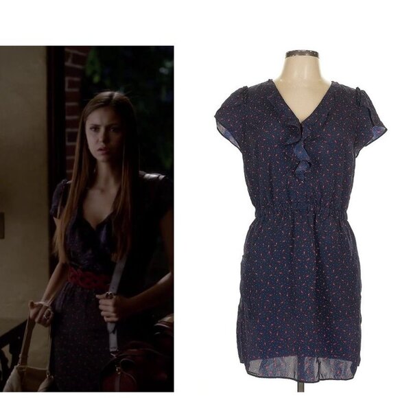 ASO THE VAMPIRE DIARIES ELENA GILBERT Shoe Print Dress EUC RARE - Picture 1 of 7